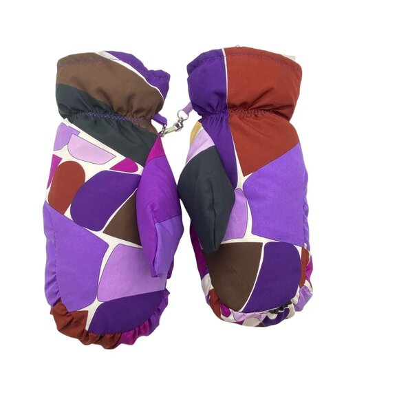 Emilio Pucci Purple Patterned Mittens - Picture 2 of 8
